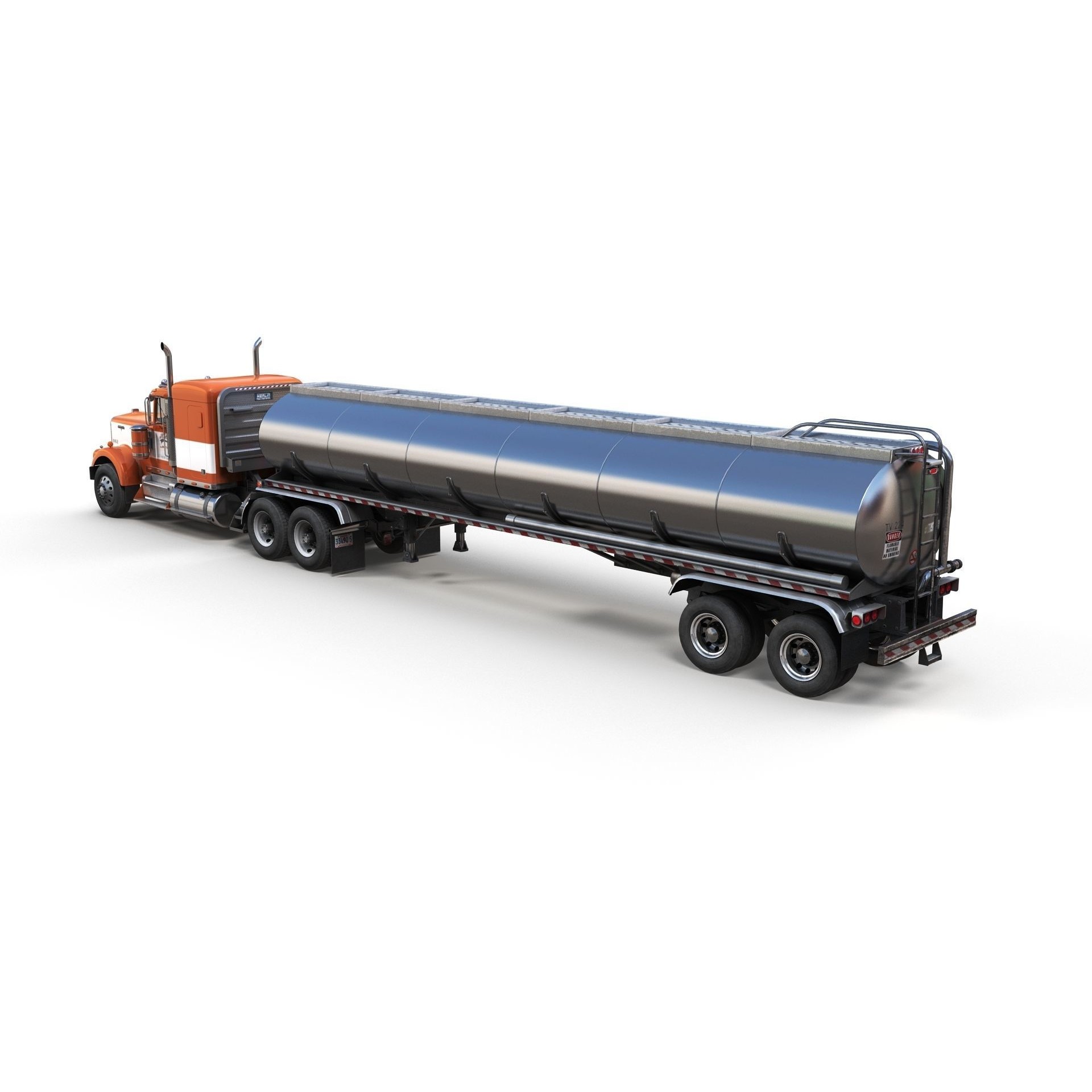 Kenworth W900A Fuel Tanker - Low-Poly Game-Ready 3D Model - View 8
