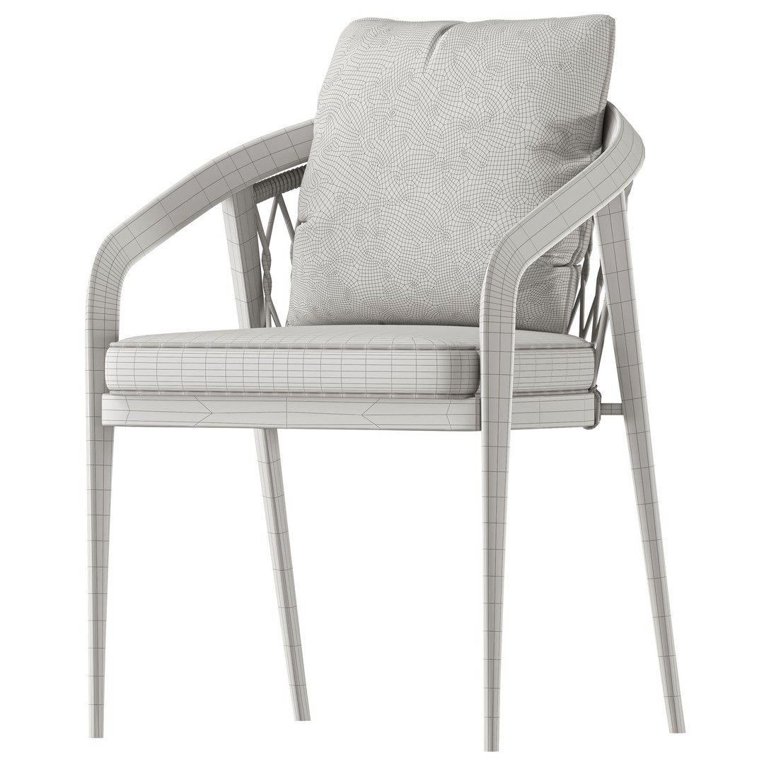 Rako Garden Chair 3D Model – Modern Outdoor Armchair, PBR, FBX - View 12