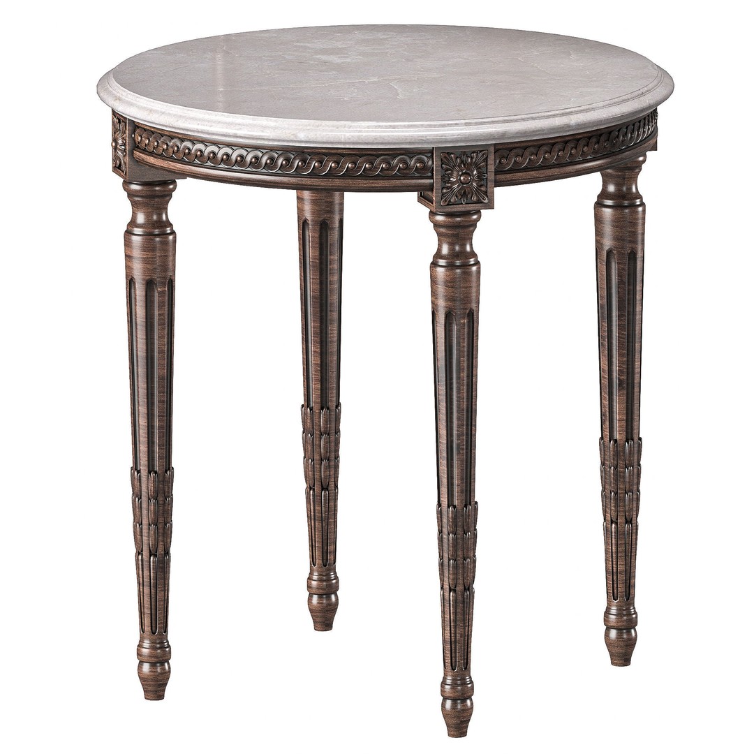 Chairish Louis Coffee Table 3D Model – Classical Rococo Style, FBX - View 8