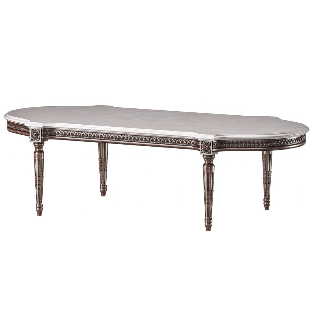 Chairish Louis Coffee Table 3D Model – Classical Rococo Style, FBX - View 9