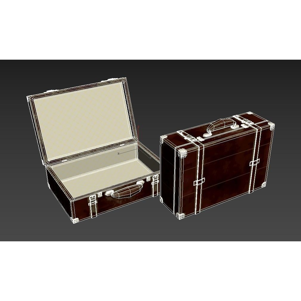 Vintage Leather Suitcase 3D Model – Low Poly PBR Game Asset, FBX, OBJ - View 22