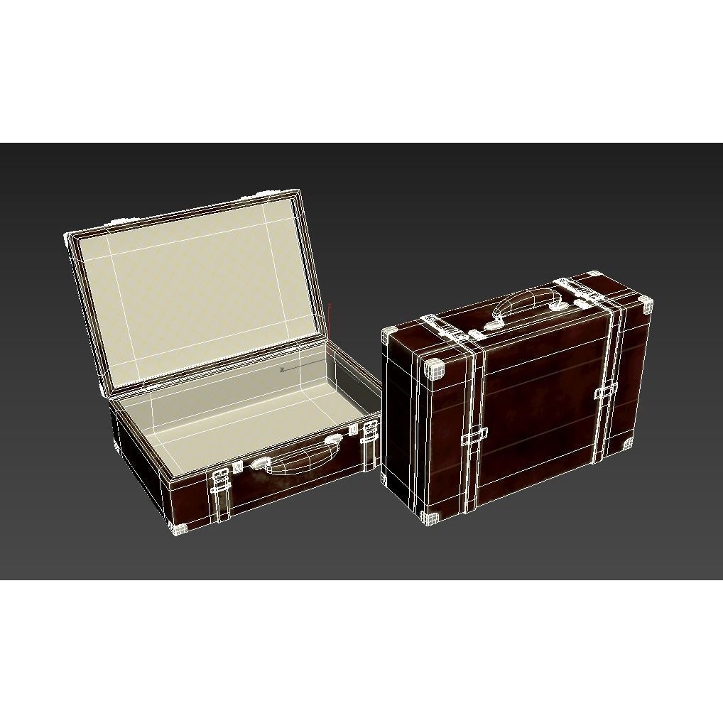 Vintage Leather Suitcase 3D Model – Low Poly PBR Game Asset, FBX, OBJ - View 23