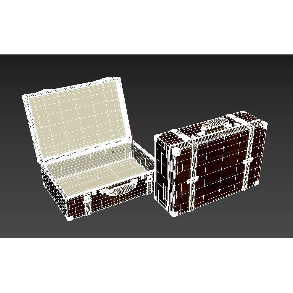 Vintage Leather Suitcase 3D Model – Low Poly PBR Game Asset, FBX, OBJ - View 24