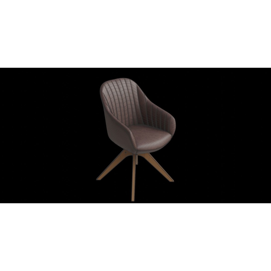 Faux Leather Accent Arm Chair 3D Model – Low Poly PBR Asset, Blender, FBX - View 5