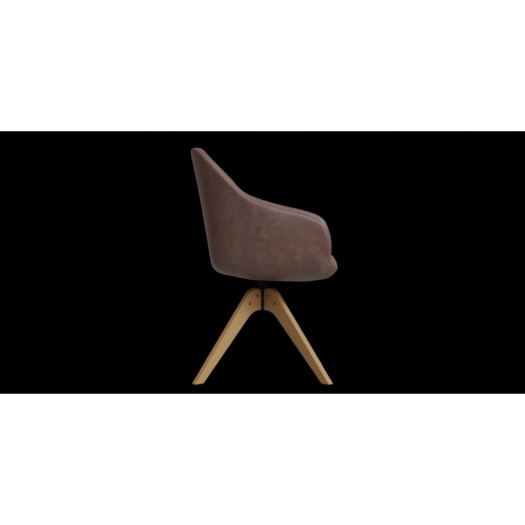 Faux Leather Accent Arm Chair 3D Model – Low Poly PBR Asset, Blender, FBX - View 7