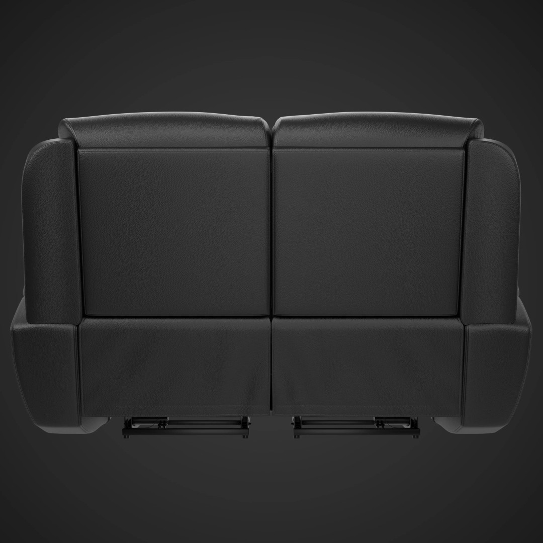 Modern Black Leather Recliner Sofa Set 3D Model – PBR Textures, Game-Ready Formats - View 10