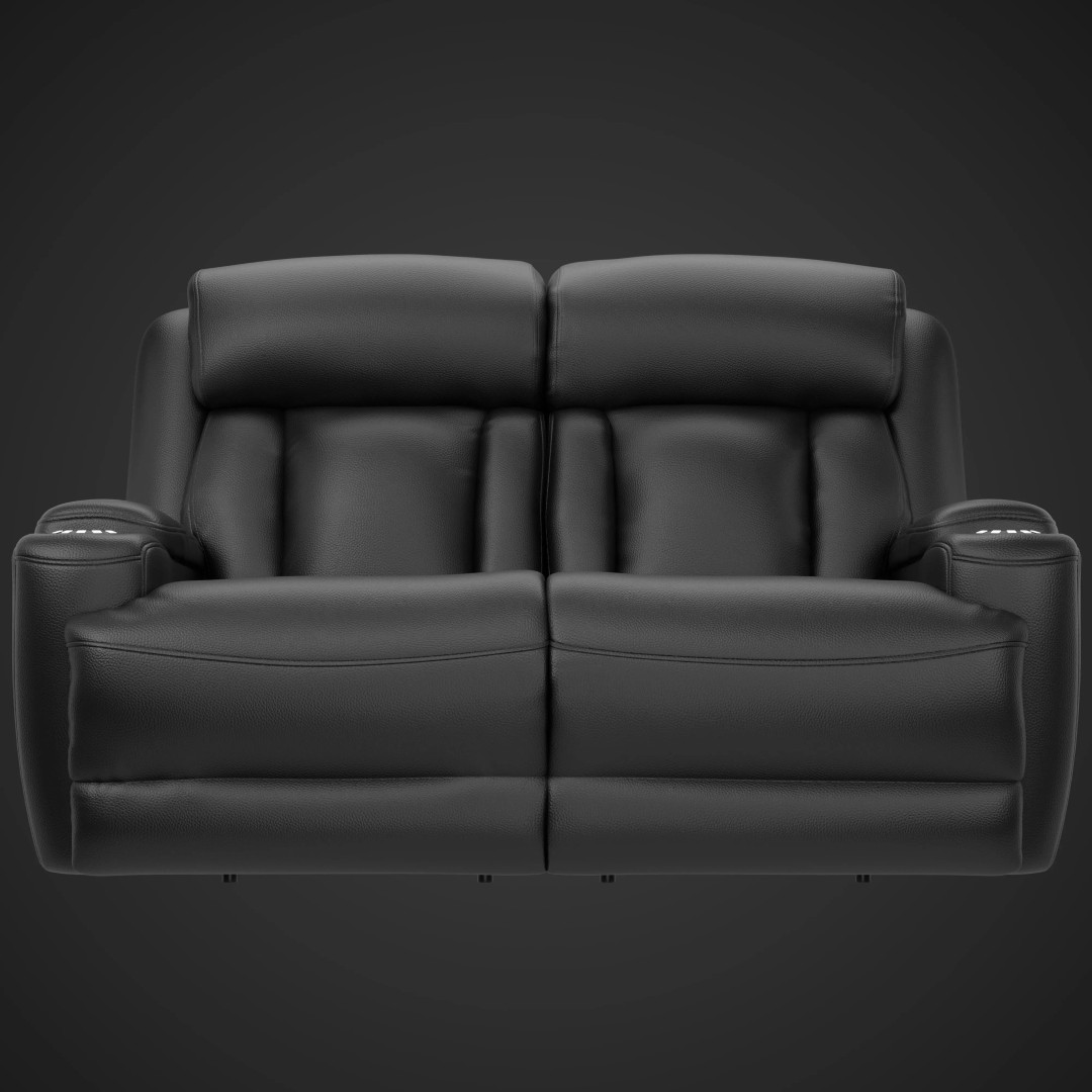 Modern Black Leather Recliner Sofa Set 3D Model – PBR Textures, Game-Ready Formats - View 7