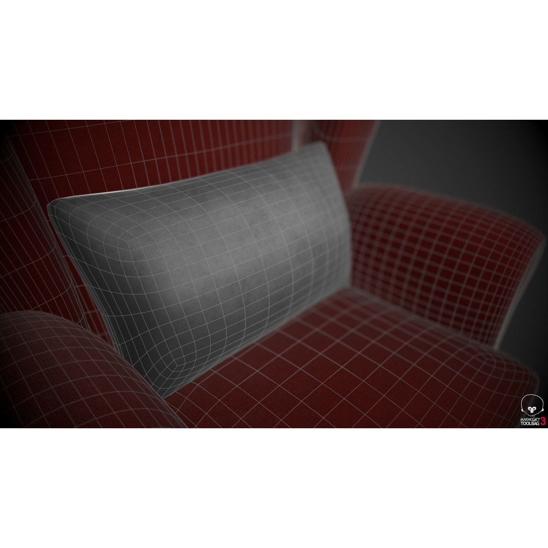 Wingback Chair 3D Model – Low Poly PBR Furniture, FBX