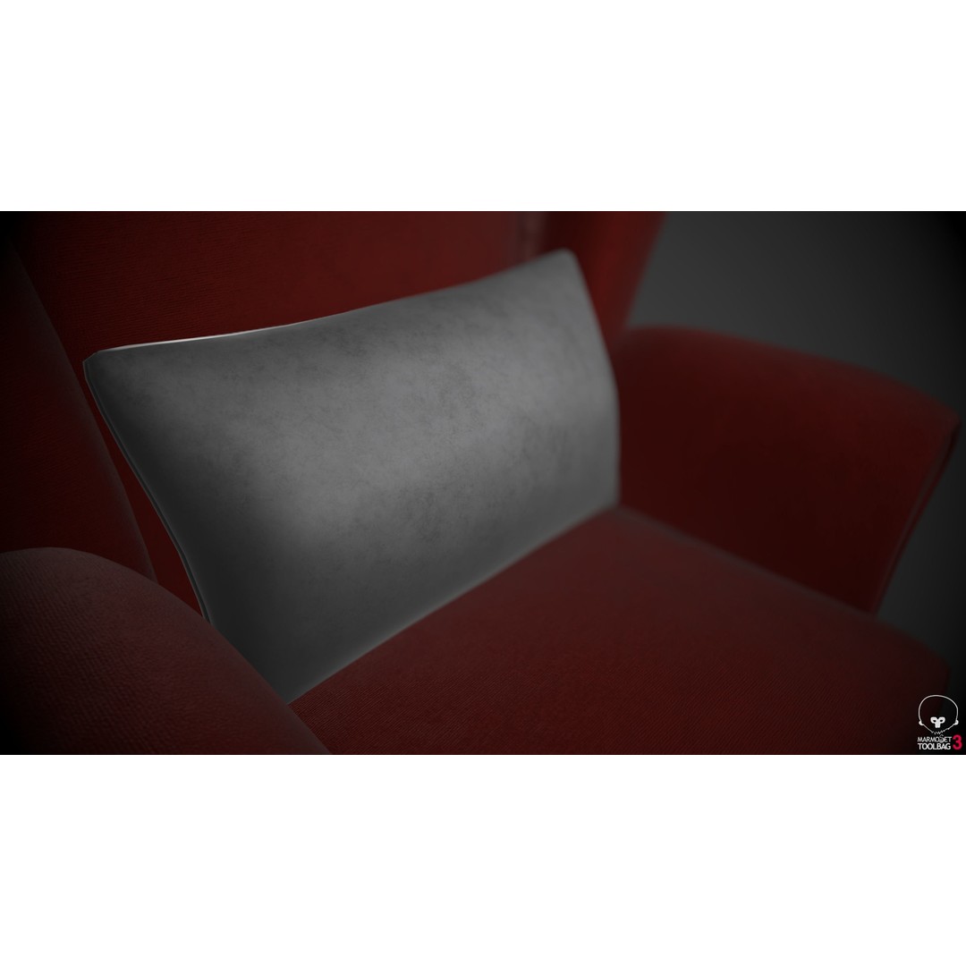Wingback Chair 3D Model – Low Poly PBR Furniture, FBX - View 15