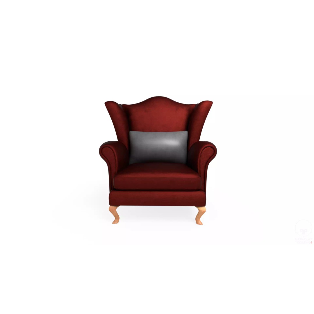 Wingback Chair 3D Model – Low Poly PBR Furniture, FBX - View 2
