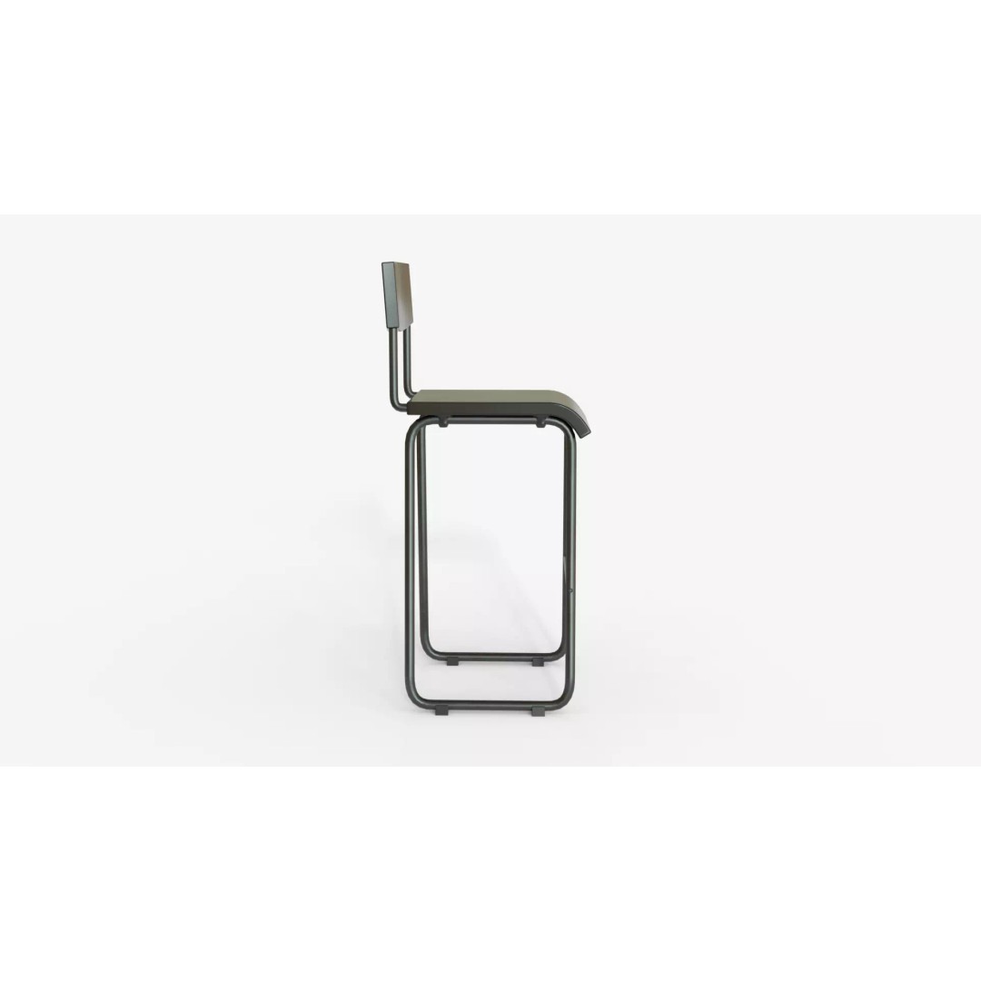Black Steel and Epoxy Bar Chair 3D Model – PBR Furniture Asset, FBX, OBJ - View 5