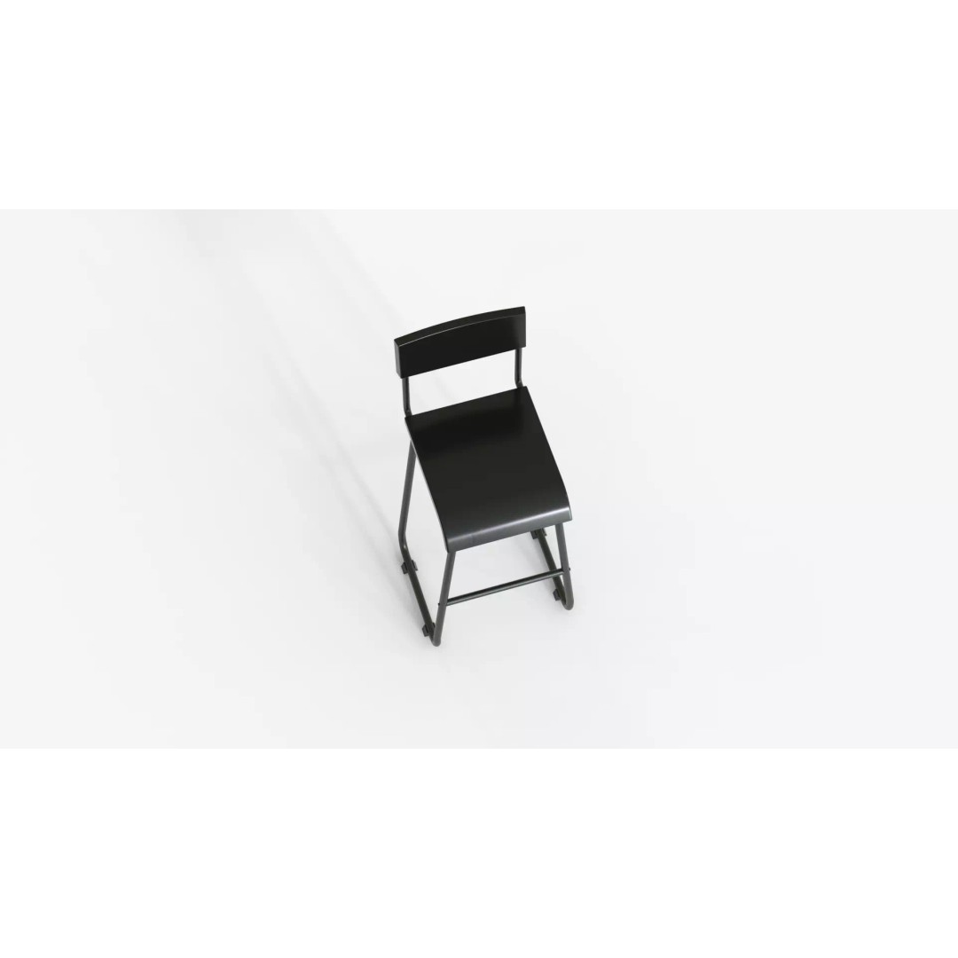 Black Steel and Epoxy Bar Chair 3D Model – PBR Furniture Asset, FBX, OBJ - View 7