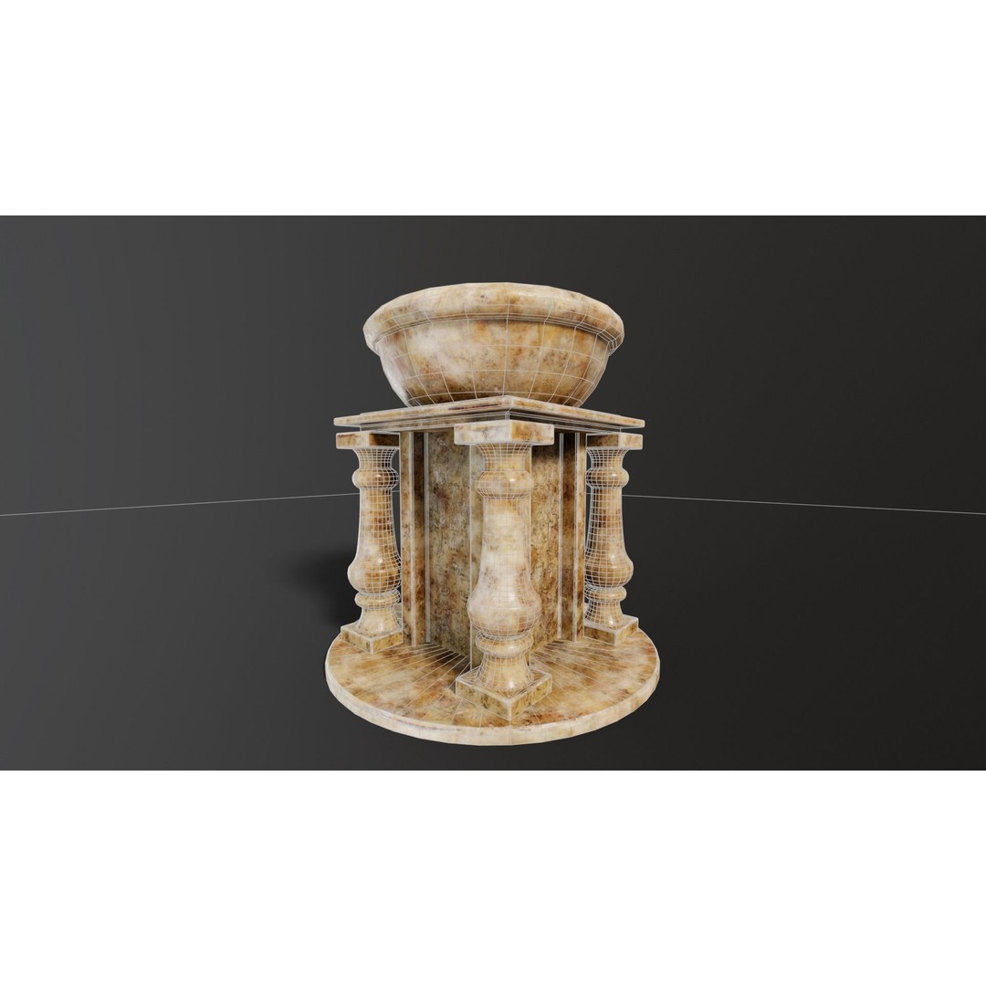 Marble Podium Pillar 3D Model – Low Poly Architectural Asset, FBX, OBJ - View 6