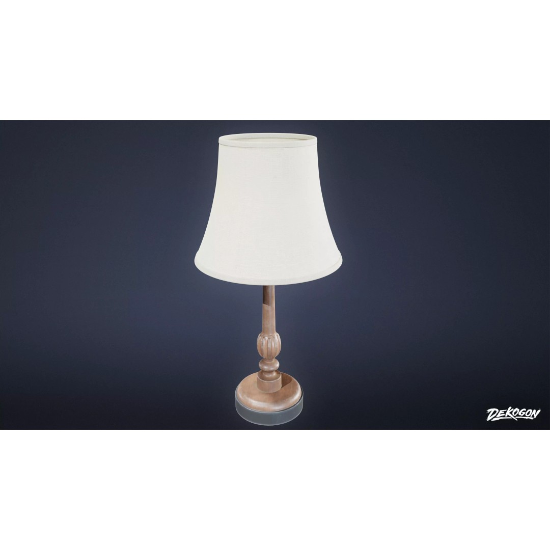 Lamp 3D Model – Low Poly Game Asset, PBR Textures, FBX - View 2