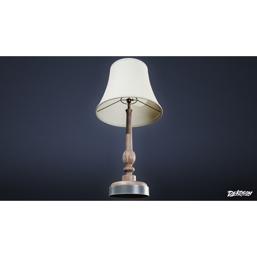 Lamp 3D Model – Low Poly Game Asset, PBR Textures, FBX - View 3