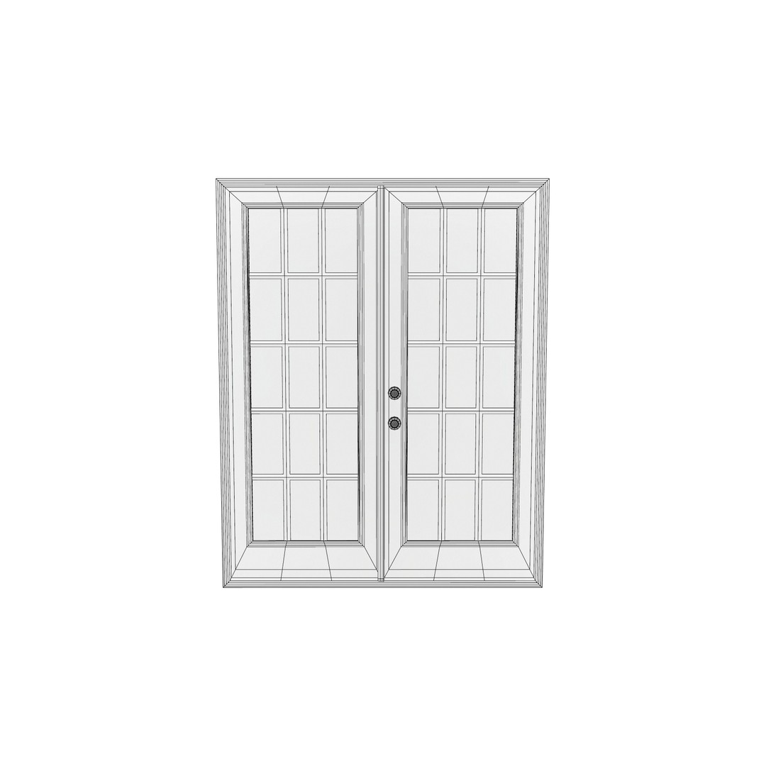 Double Door 3D Model – Low Poly Game Asset, FBX, PBR Textures - View 5