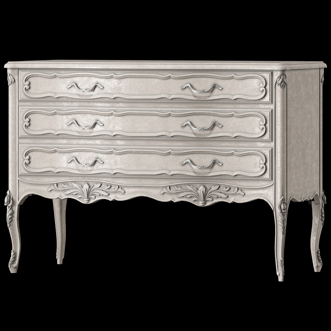 Provencal Nightstand and Dresser 3D Model – Classic French Furniture - View 18