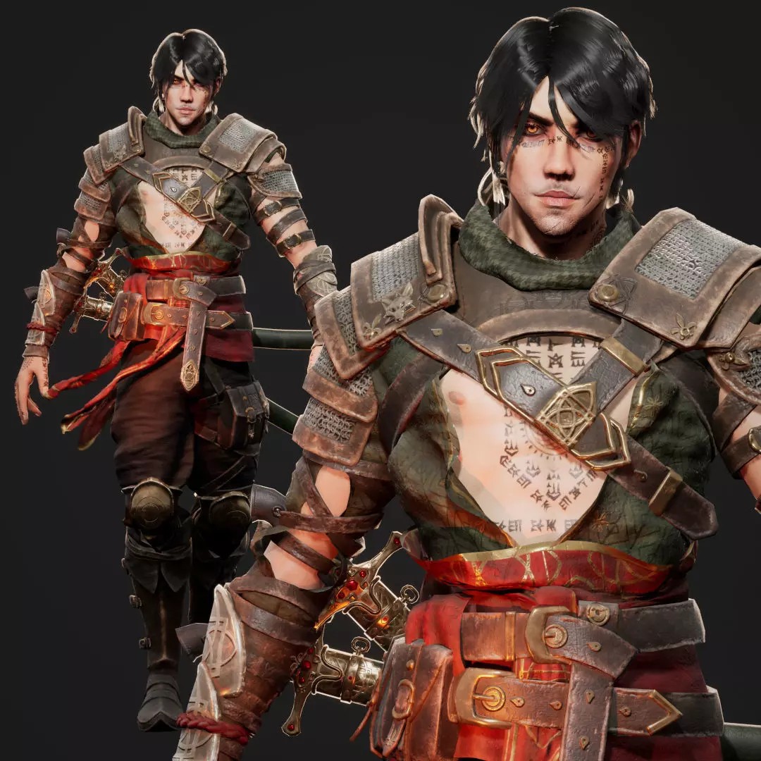 Eastern Assassin - Low-Poly Game-Ready 3D Model - View 2