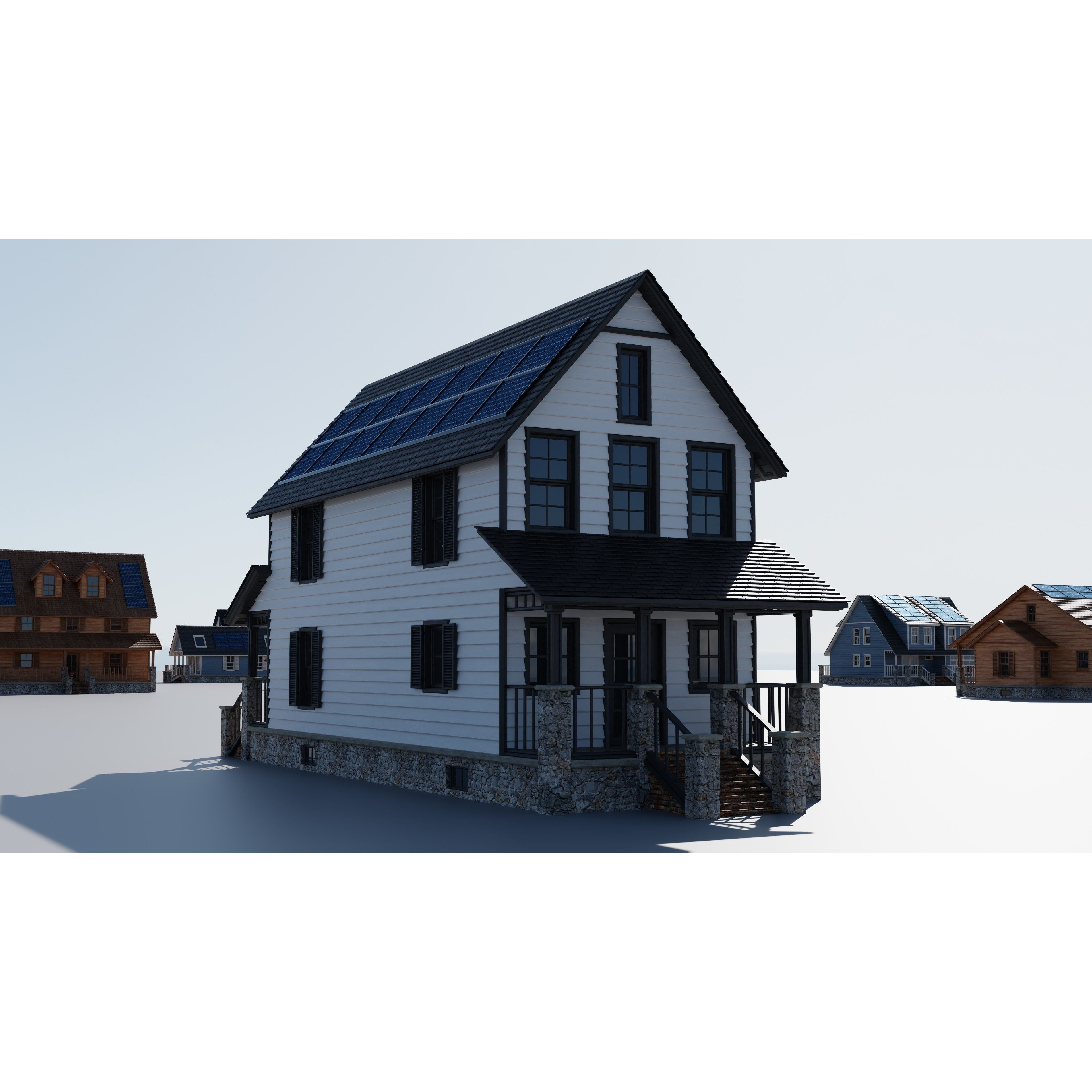20 House Pack - Low-Poly Game-Ready 3D Model - View 23