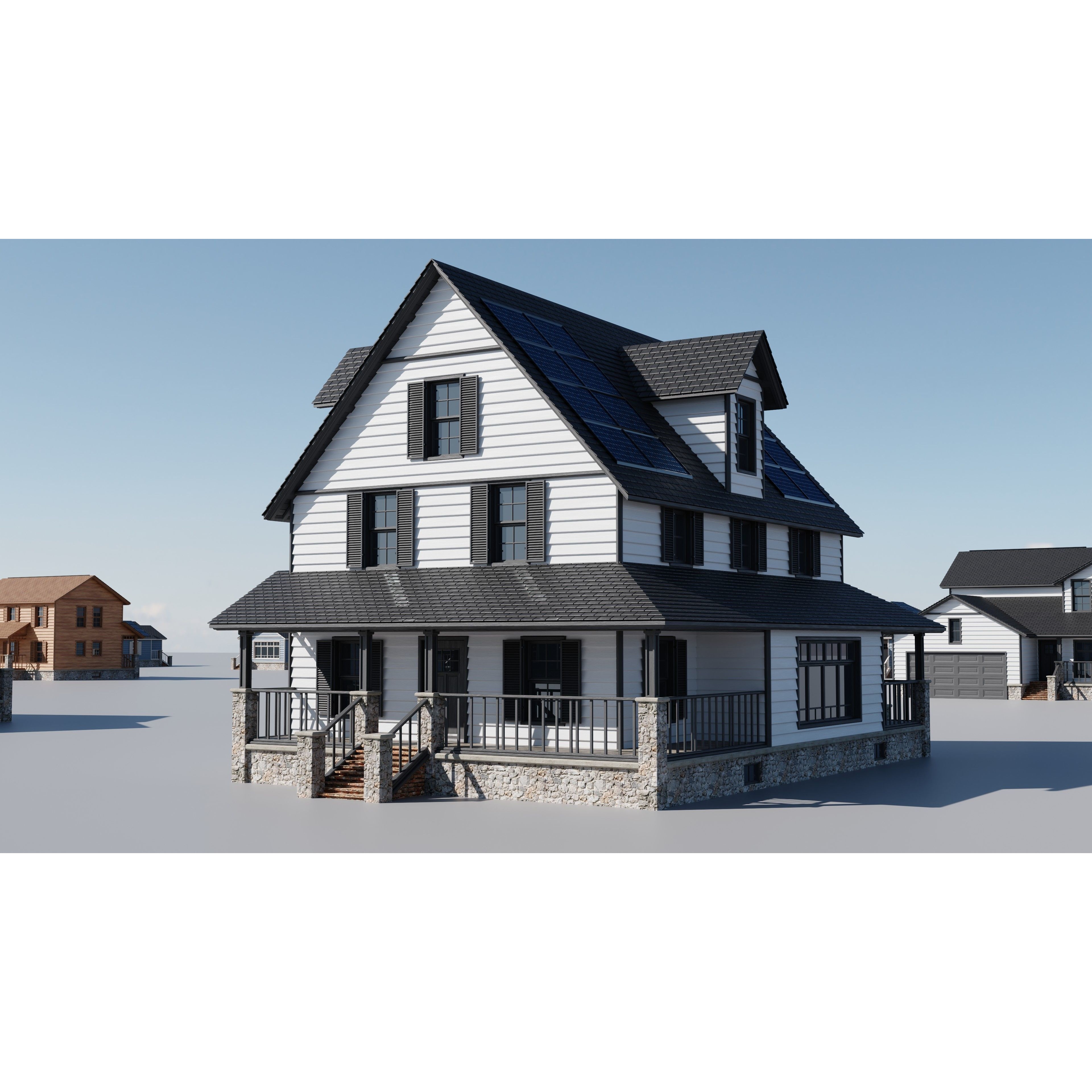 20 House Pack - Low-Poly Game-Ready 3D Model - View 40