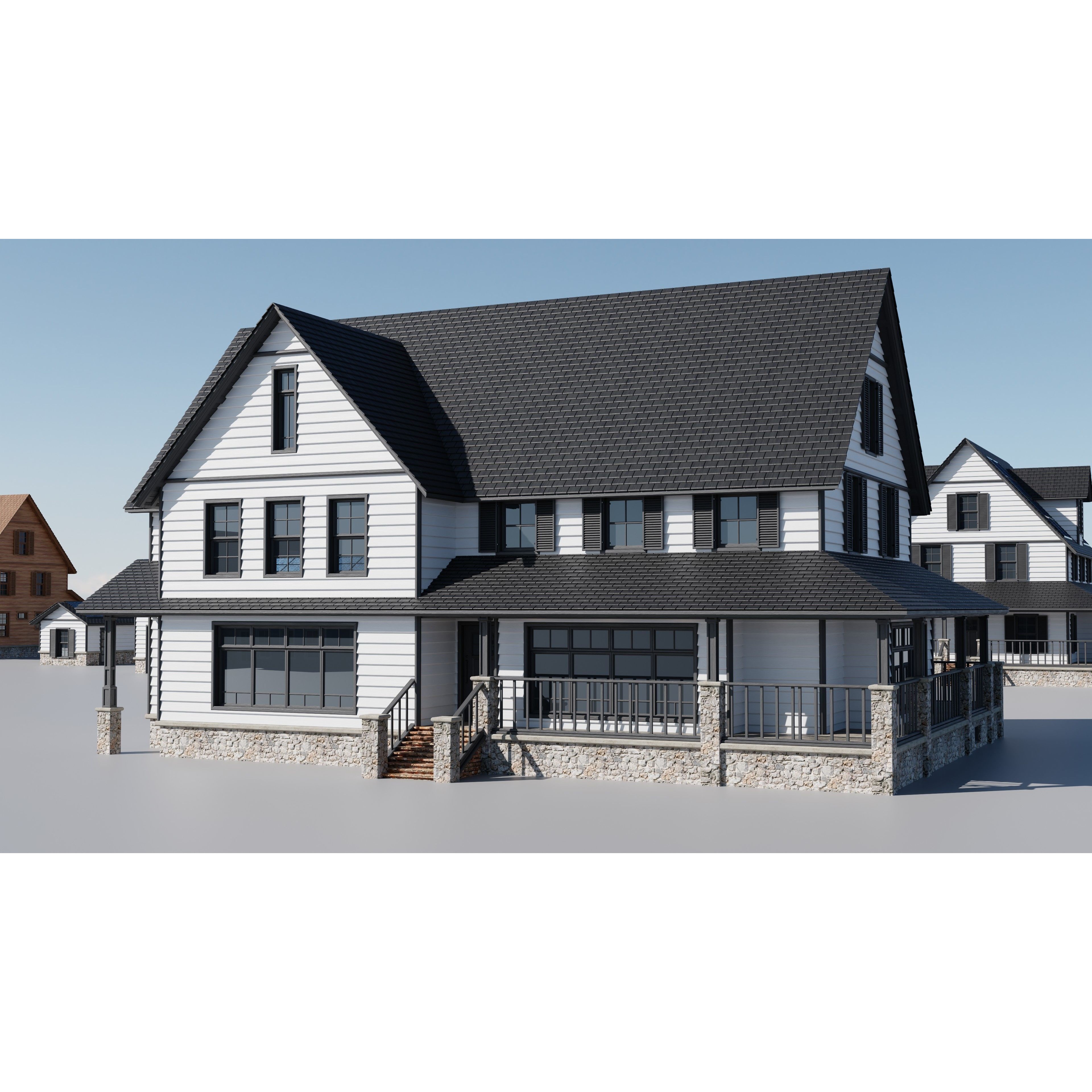 20 House Pack - Low-Poly Game-Ready 3D Model - View 44