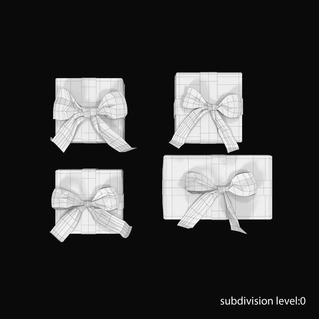 Gift Boxes 3D Model – Low Poly PBR Asset for Christmas & Birthdays - View 12