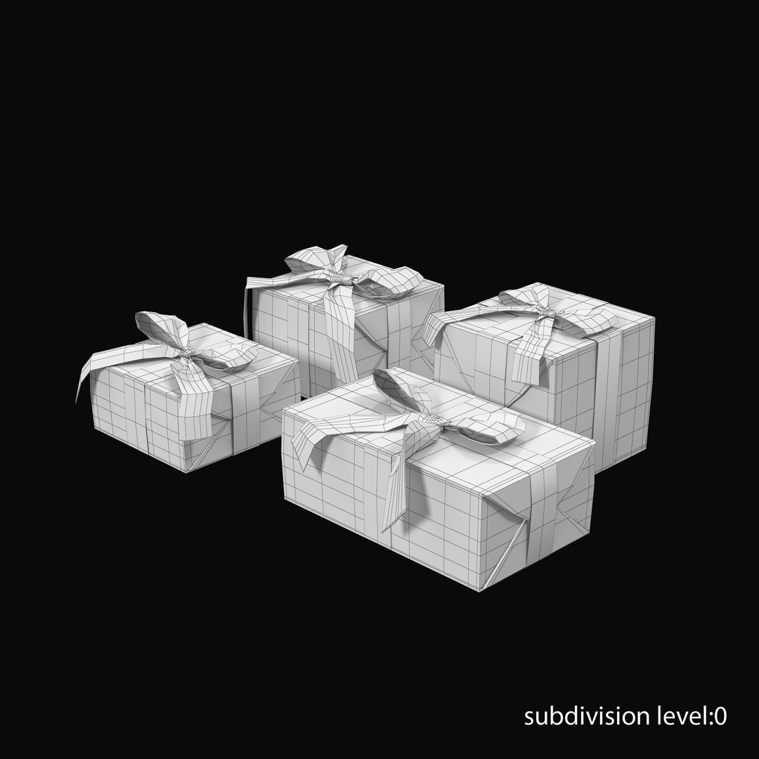 Gift Boxes 3D Model – Low Poly PBR Asset for Christmas & Birthdays - View 13