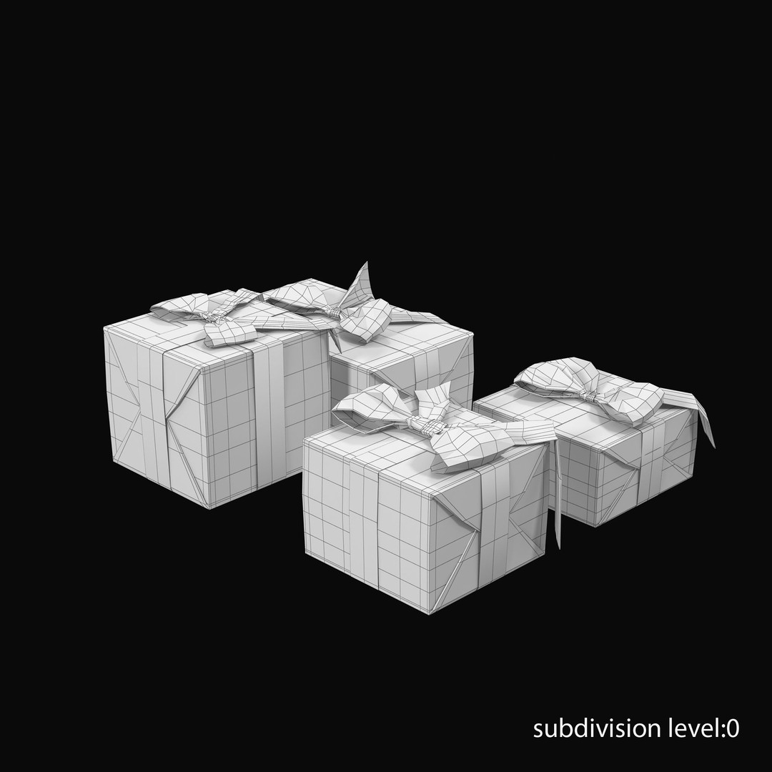 Gift Boxes 3D Model – Low Poly PBR Asset for Christmas & Birthdays - View 14