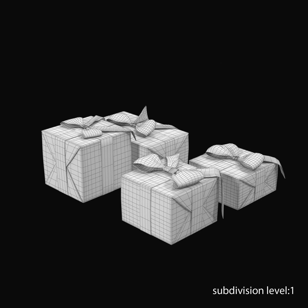 Gift Boxes 3D Model – Low Poly PBR Asset for Christmas & Birthdays - View 22