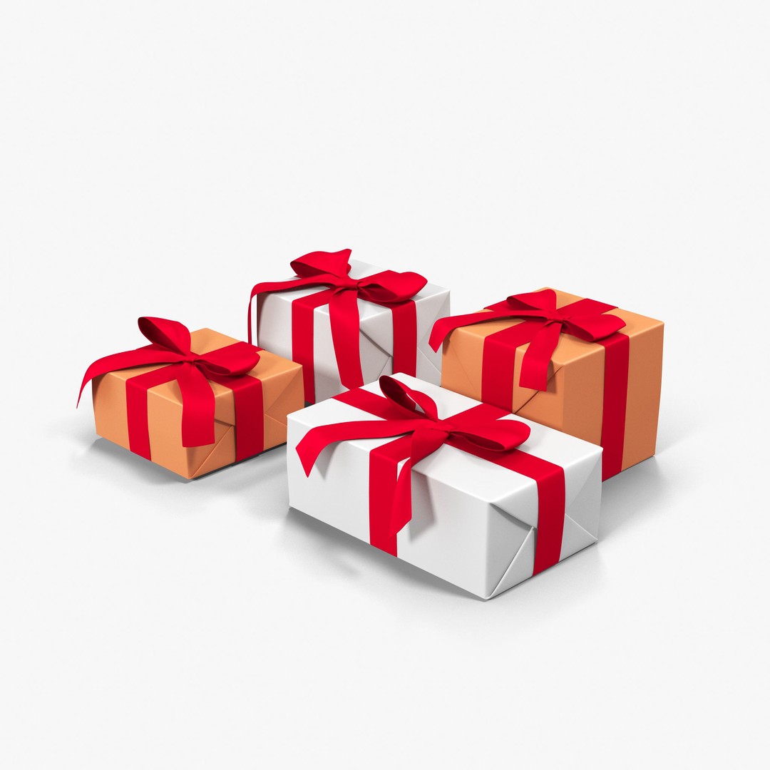 Gift Boxes 3D Model – Low Poly PBR Asset for Christmas & Birthdays - View 4