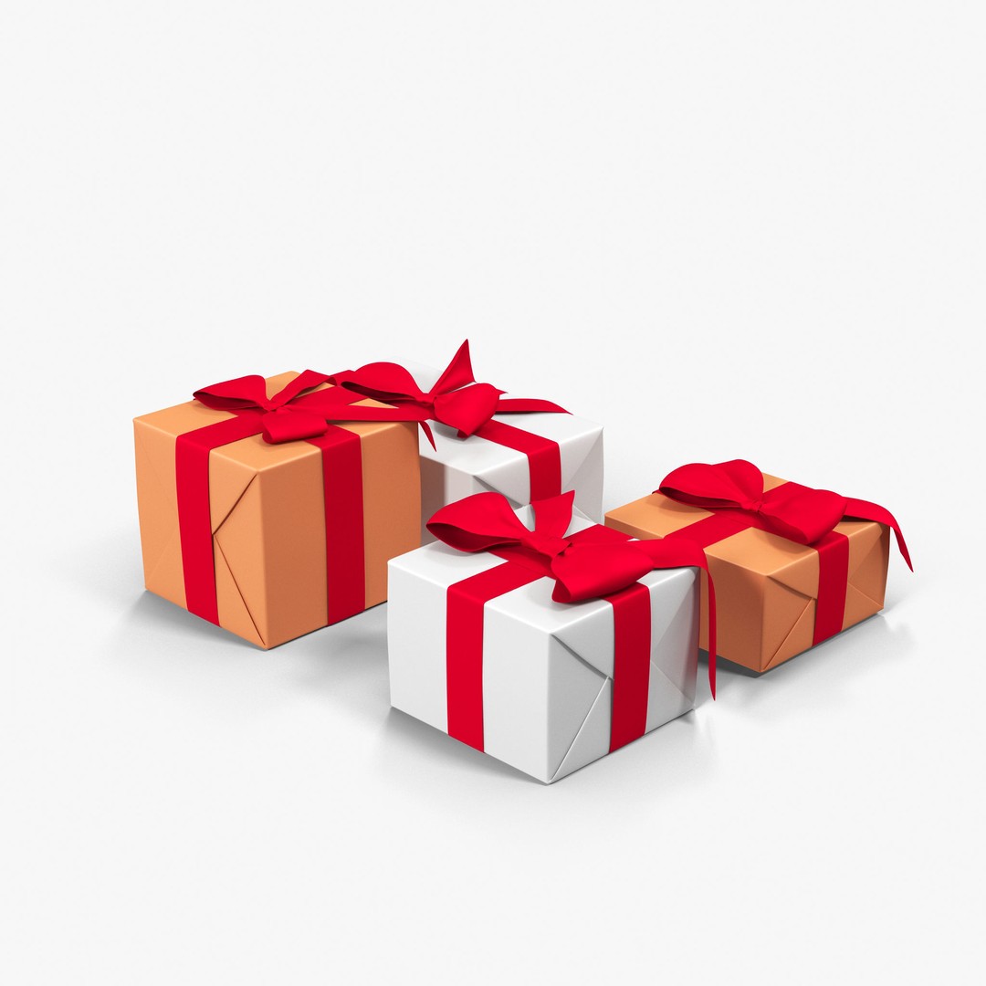 Gift Boxes 3D Model – Low Poly PBR Asset for Christmas & Birthdays - View 6