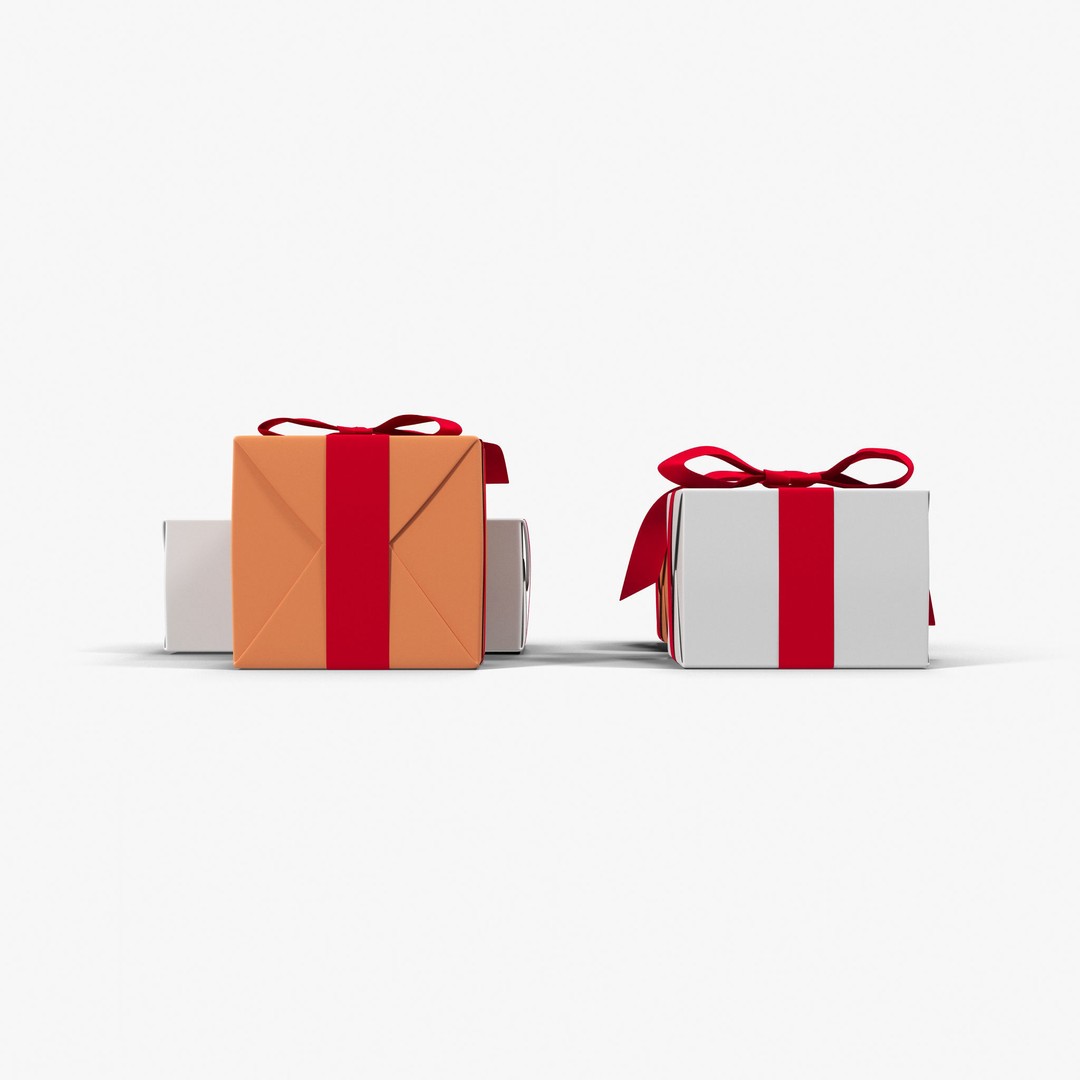 Gift Boxes 3D Model – Low Poly PBR Asset for Christmas & Birthdays - View 9