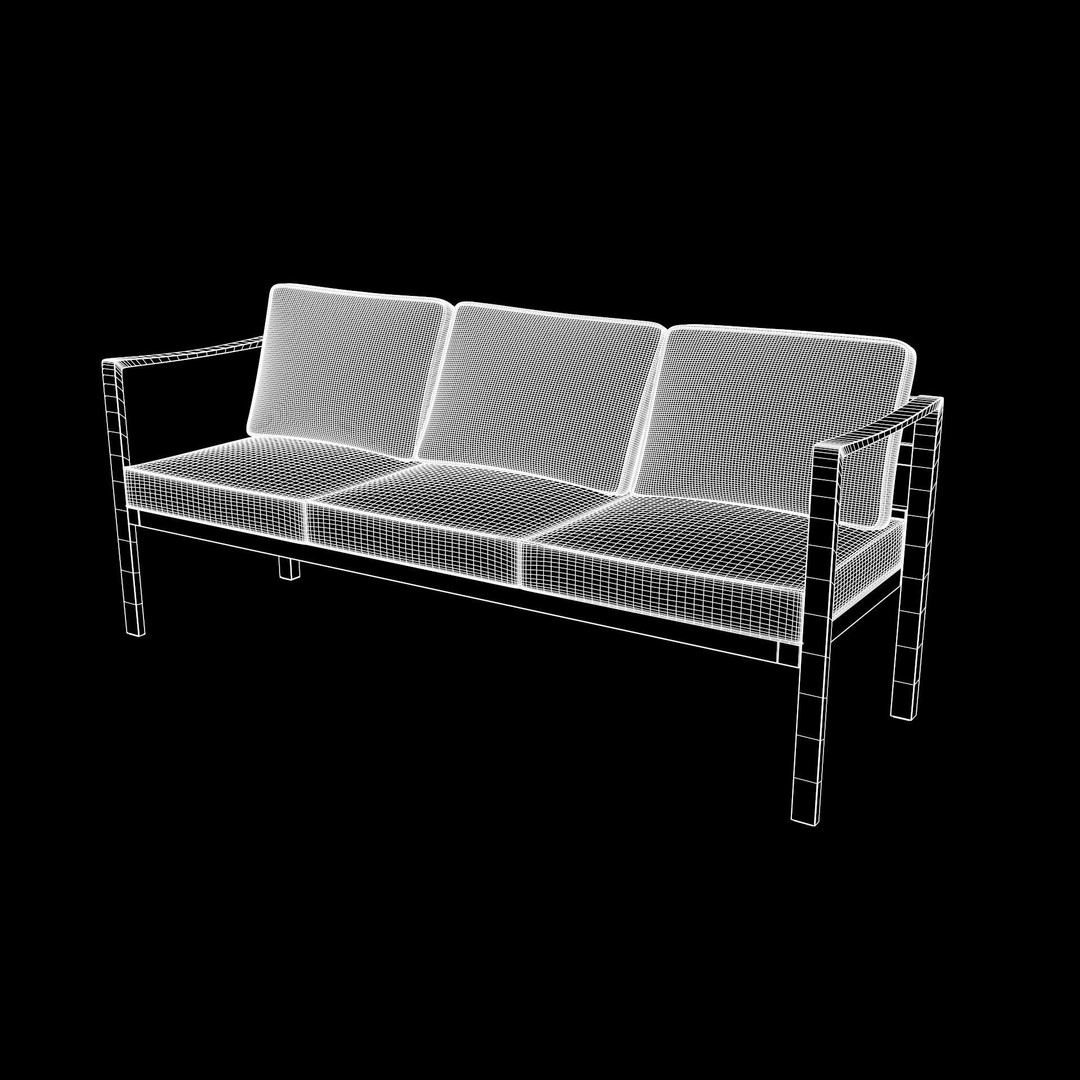 Sling Fabric Outdoor Bench 3D Model – Low Poly PBR Asset, FBX, Blender