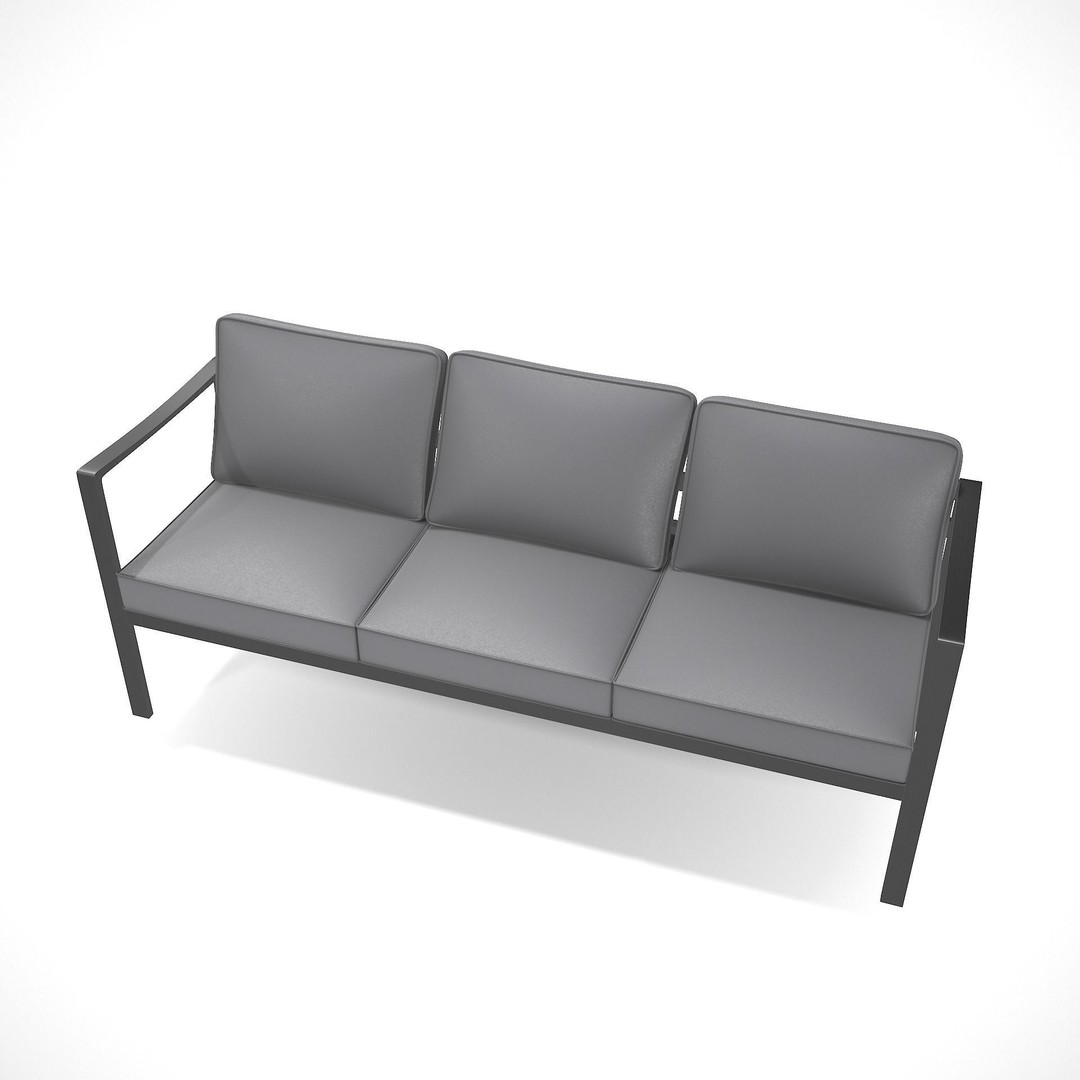 Sling Fabric Outdoor Bench 3D Model – Low Poly PBR Asset, FBX, Blender - View 10