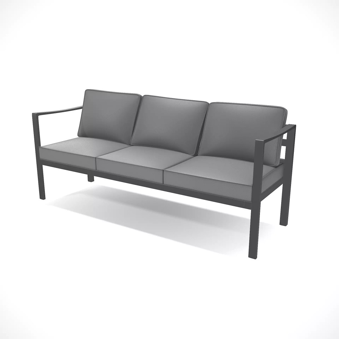 Sling Fabric Outdoor Bench 3D Model – Low Poly PBR Asset, FBX, Blender - View 2