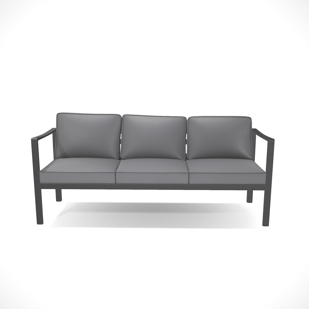 Sling Fabric Outdoor Bench 3D Model – Low Poly PBR Asset, FBX, Blender - View 3