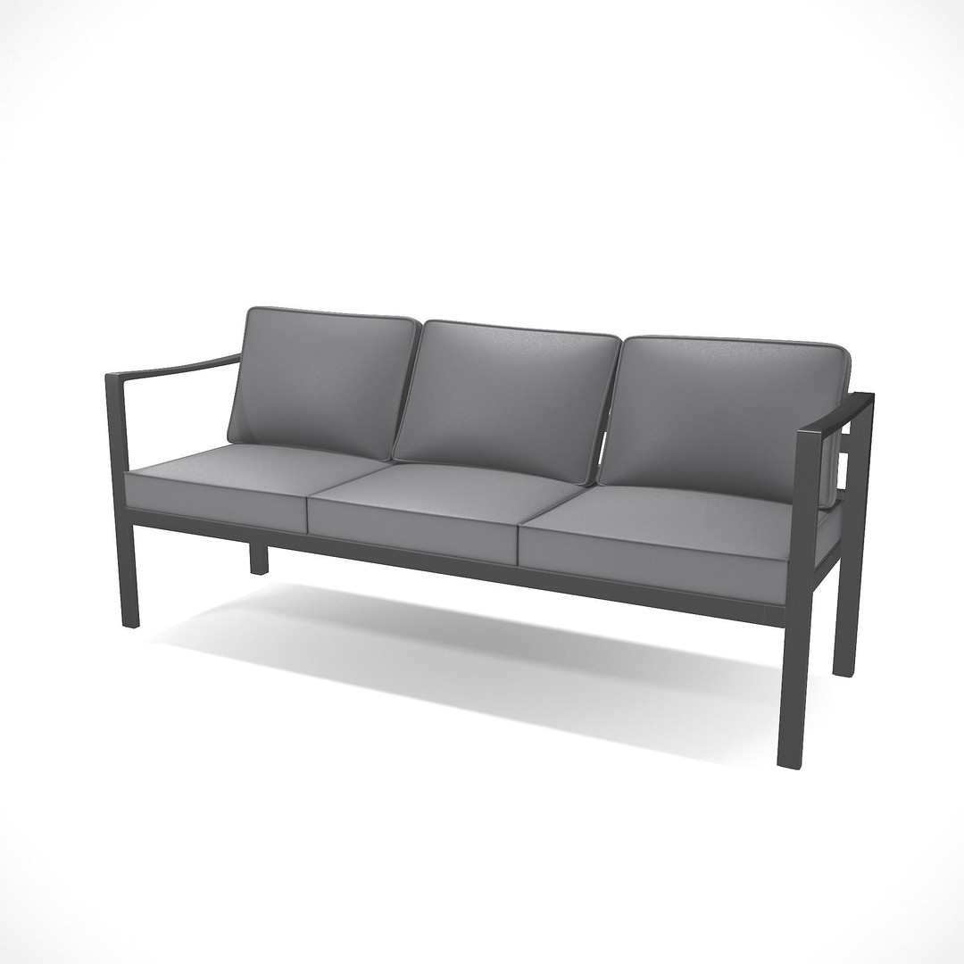 Sling Fabric Outdoor Bench 3D Model – Low Poly PBR Asset, FBX, Blender - View 4