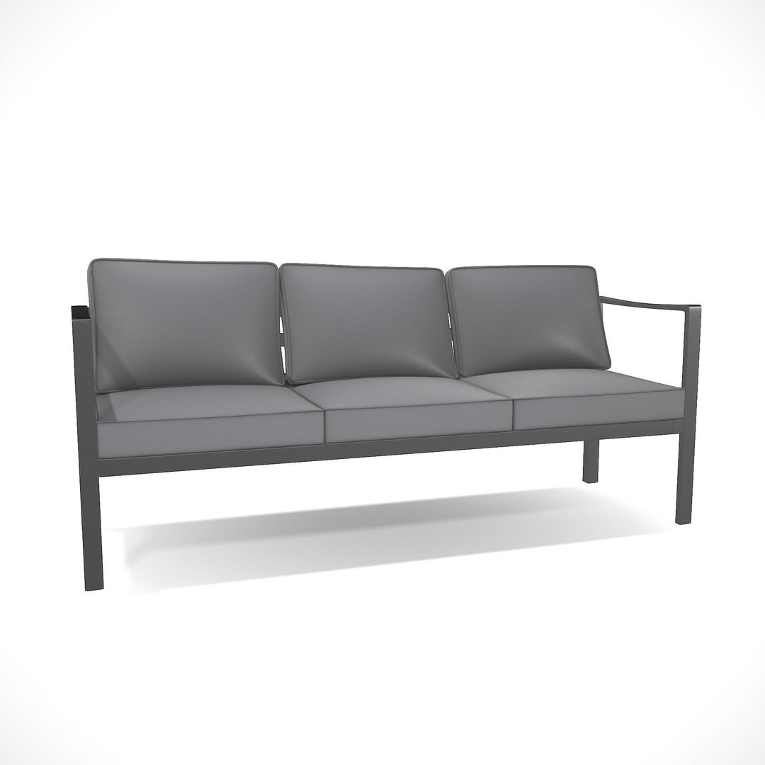Sling Fabric Outdoor Bench 3D Model – Low Poly PBR Asset, FBX, Blender - View 5