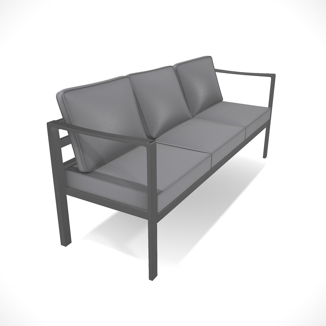 Sling Fabric Outdoor Bench 3D Model – Low Poly PBR Asset, FBX, Blender - View 6