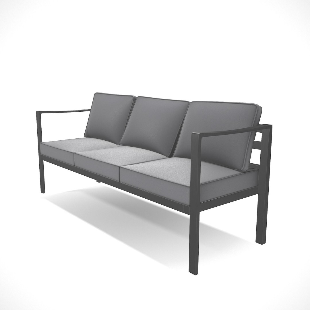 Sling Fabric Outdoor Bench 3D Model – Low Poly PBR Asset, FBX, Blender - View 7
