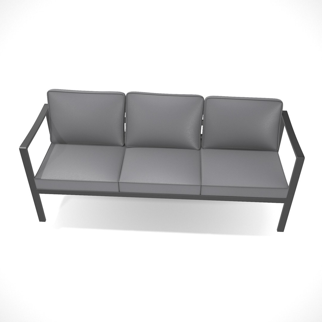 Sling Fabric Outdoor Bench 3D Model – Low Poly PBR Asset, FBX, Blender - View 8