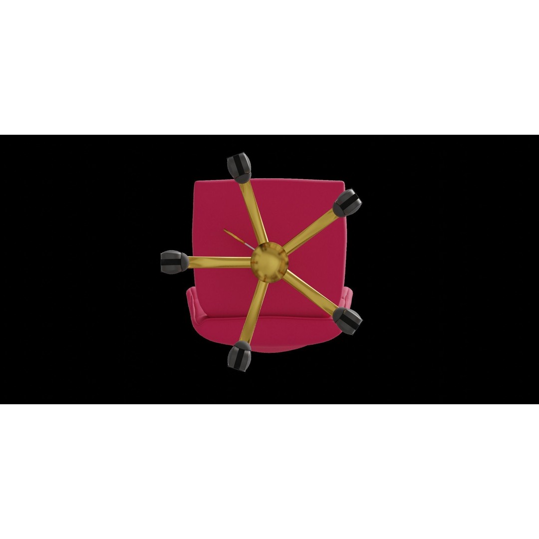 Dalila Desk Chair 3D Model – Low Poly Modern Furniture for Archviz - View 4