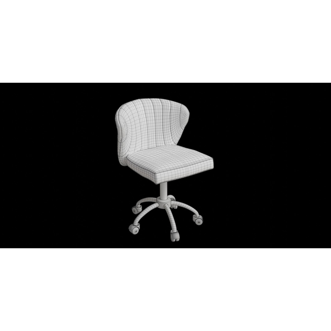 Dalila Desk Chair 3D Model – Low Poly Modern Furniture for Archviz - View 5