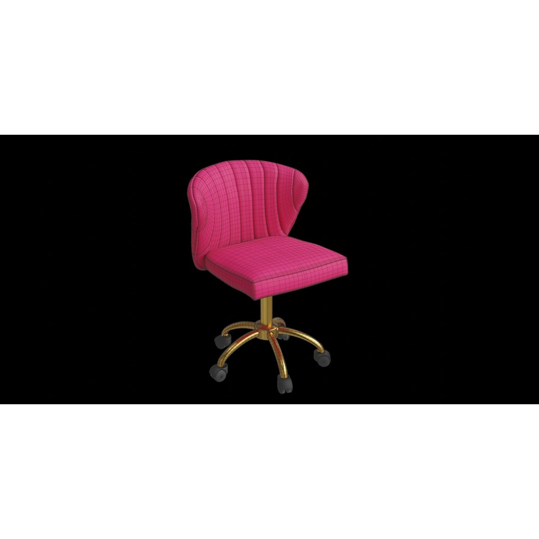 Dalila Desk Chair 3D Model – Low Poly Modern Furniture for Archviz - View 6