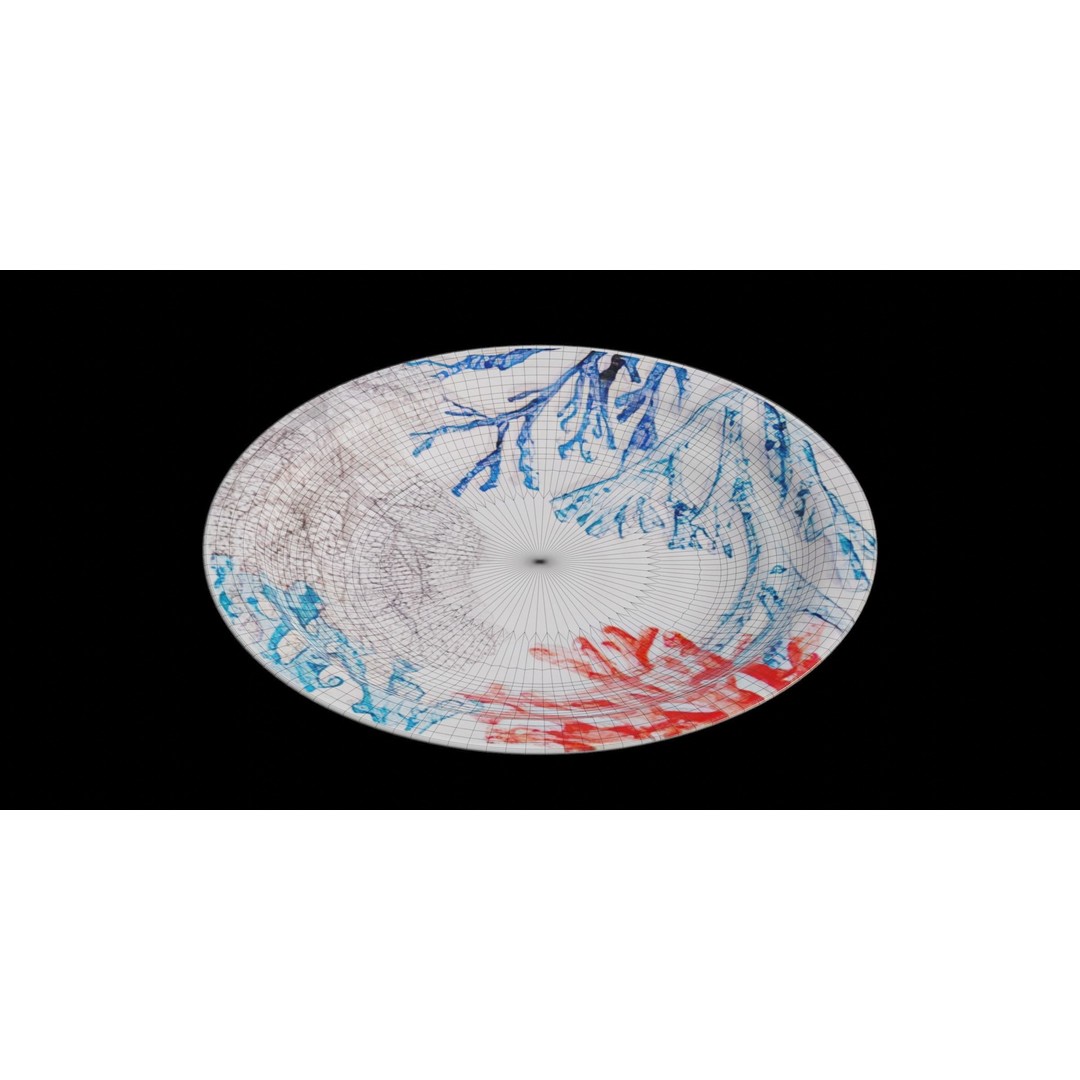 Coral Salad Plate 3D Model – Low Poly Kitchenware, FBX, Blender