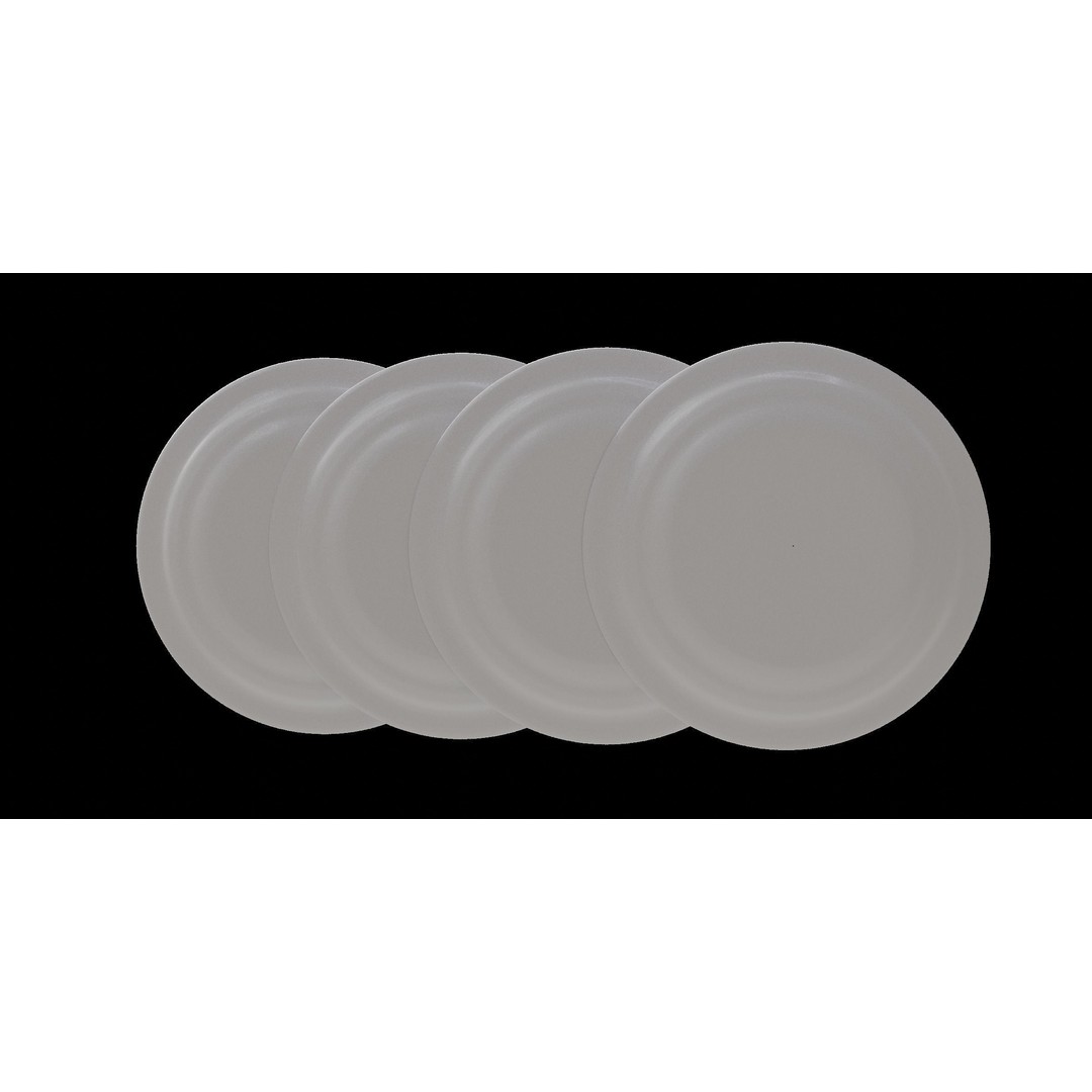 Coral Salad Plate 3D Model – Low Poly Kitchenware, FBX, Blender - View 3