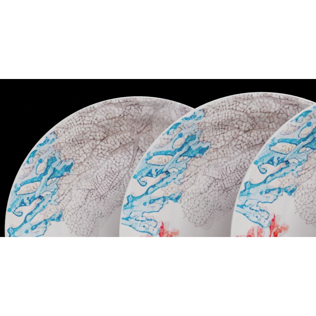 Coral Salad Plate 3D Model – Low Poly Kitchenware, FBX, Blender - View 5