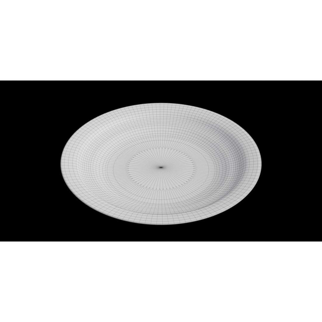 Coral Salad Plate 3D Model – Low Poly Kitchenware, FBX, Blender - View 9