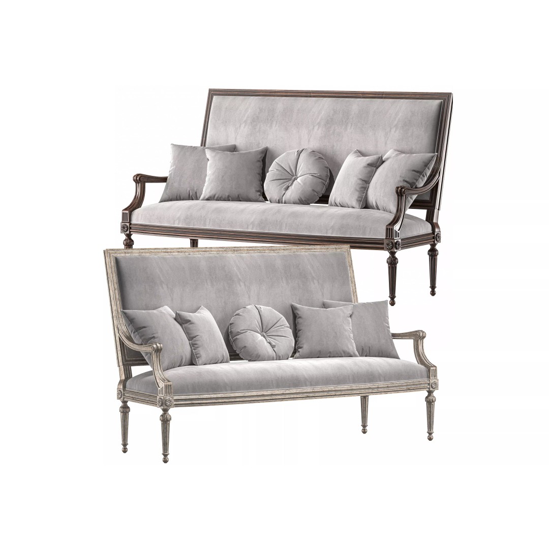 Ebanista Baladin Sofa 3D Model – Classic Furniture Asset, FBX - View 2