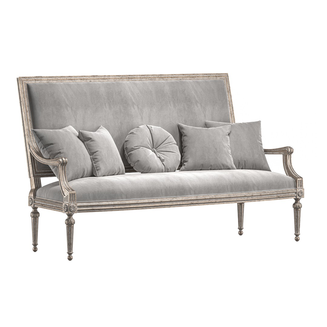 Ebanista Baladin Sofa 3D Model – Classic Furniture Asset, FBX - View 4